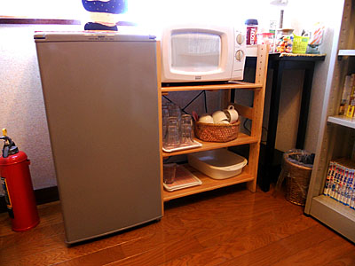 a refrigerator,a microwave free